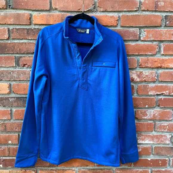 Ibex Merino Wool Quarter Snap Pullover Blue Size Medium - Picture 1 of 8